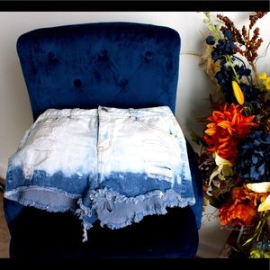 Distressed Acid Wash Shorts